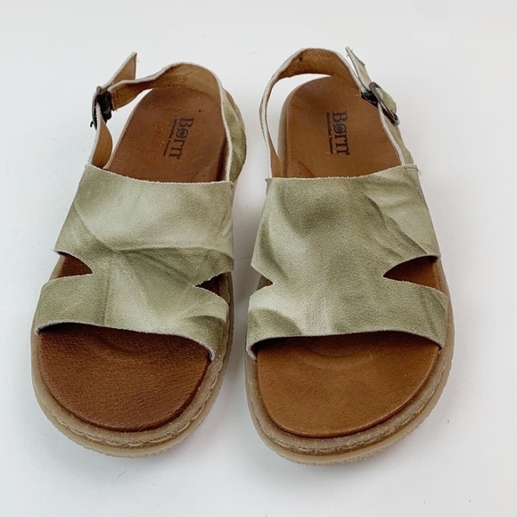 BORN CARAH Sandal Natural Clay, Suede with leather footbed rubber no slip sole - Picture 1 of 9